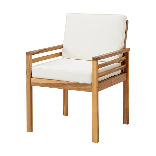 Alaterre Furniture Okemo Acacia Outdoor Dining Chair with Cushion ANOK02ANO - main